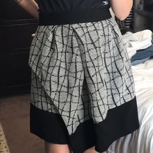 Banana Republic Black & White Faux Wrap Skirt